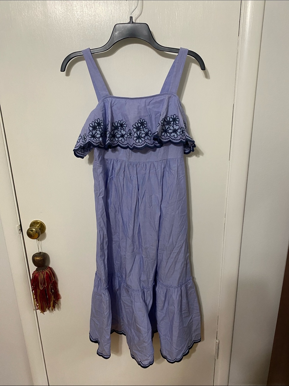 kate spade Lilac Sundress with Navy Floral Embroidery